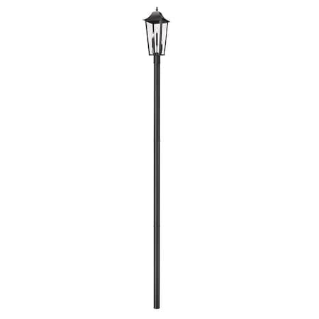Z-Lite Gannon 3 Light Outdoor Post Mount Fixture, 10in. W x 144.75in. H, Black 5008PHBR-5009P120-BK